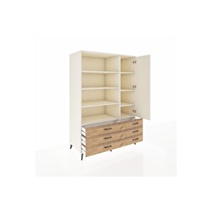 Kronos Dolap 8 Raflı 6 Çekmeceli Tek Kapaklı  132x59x195 Aytaşı-aytaşı/çam