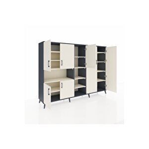 Hyperion Dolap 13 Raflı 7 Kapaklı 220x44x163 Antrasit-aytaşı