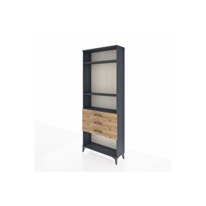 Arges Dolap 3 Raflı 3 Çekmeceli 88x30x221 Antrasit-çam