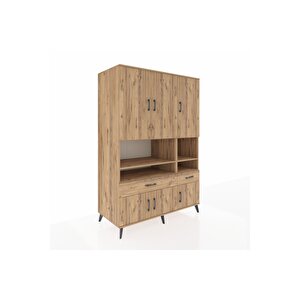 Kronos Dolap 8 Raflı 2 Çekmeceli 6 Kapaklı 132x59x195 Çam-çam/çam