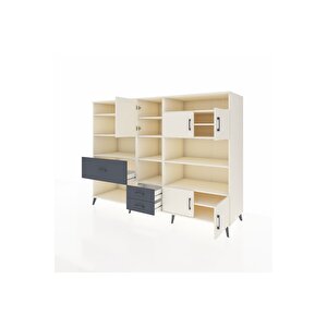 Kronos Dolap 13 Raflı 3 Çekmeceli 5 Kapaklı 220x59x163 Aytaşı-aytaşı/antrasit