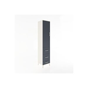 Hyperion Dolap 2 Raflı 3 Çekmeceli Tek Askılı 44x44x221 Aytaşı-antrasit