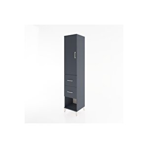 Hyperion Dolap 2 Raflı 2 Çekmeceli Tek Askılı 44x44x221 Antrasit-antrasit