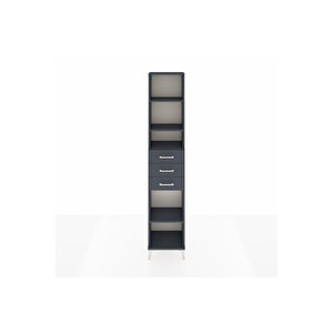 Arges Dolap 4 Raflı 3 Çekmeceli 44x30x221 Antrasit-antrasit