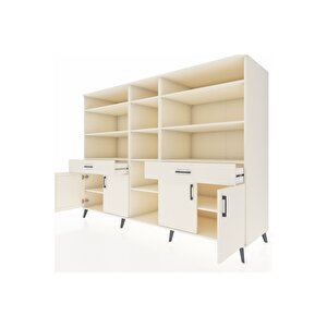 Kronos Dolap 12 Raflı 2 Çekmeceli 4 Kapaklı 220x59x163 Aytaşı-aytaşı