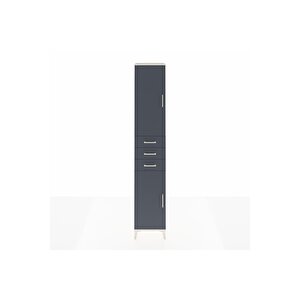 Hyperion Dolap 4 Raflı 3 Çekmeceli 2 Kapaklı 44x44x243 Aytaşı-antrasit