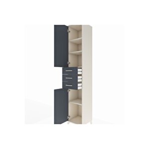 Hyperion Dolap 4 Raflı 3 Çekmeceli 2 Kapaklı 44x44x243 Aytaşı-antrasit