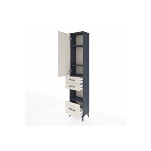 Arges Dolap 4 Raflı 3 Çekmeceli Tek Kapaklı 44x30x221 Antrasit-aytaşı