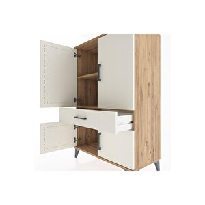 Hyperion Dolap 2 Raflı Tek Çekmeceli 4 Kapaklı 88x44x134 Çam-aytaşı