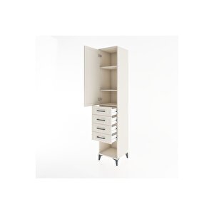 Hyperion Dolap 3 Raflı 4 Çekmeceli Tek Kapaklı 44x44x221 Aytaşı-aytaşı