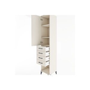 Hyperion Dolap 3 Raflı 4 Çekmeceli Tek Kapaklı 44x44x221 Aytaşı-aytaşı