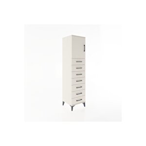Hyperion Dolap Tek Raflı 7 Çekmeceli Tek Kapaklı 44x44x182 Aytaşı-aytaşı