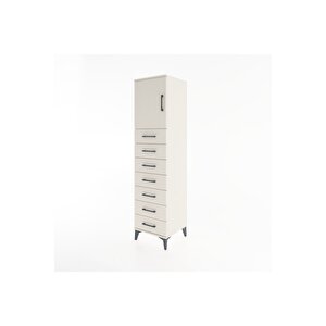 Hyperion Dolap Tek Raflı 7 Çekmeceli Tek Kapaklı 44x44x182 Aytaşı-aytaşı