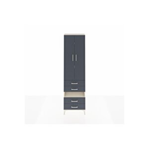 Arges Dolap 4 Raflı 4 Çekmeceli 2 Kapaklı 60x30x221 Aytaşı-antrasit