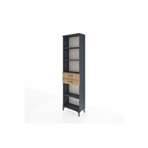 Arges Dolap 4 Raflı 2 Çekmeceli 60x30x221 Antrasit-çam