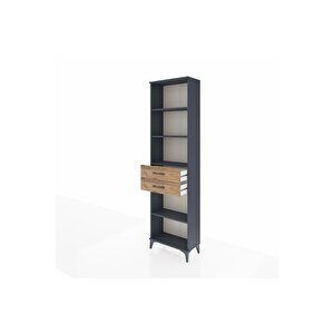 Arges Dolap 4 Raflı 2 Çekmeceli 60x30x221 Antrasit-çam