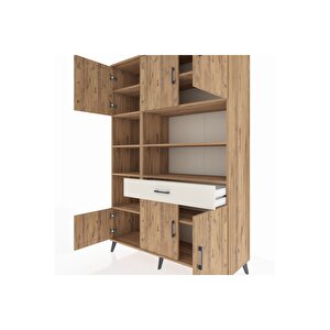 Hyperion Dolap 10 Raflı Tek Çekmeceli 6 Kapaklı 132x44x195 Çam-çam/aytaşı