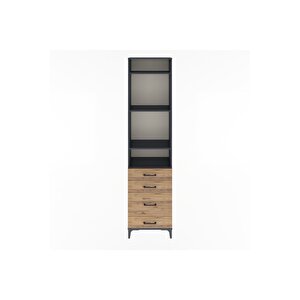 Arges Dolap 4 Raflı 4 Çekmeceli 60x30x243 Antrasit-çam