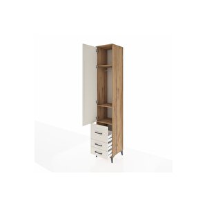 Hyperion Dolap 3 Raflı 3 Çekmeceli Tek Askılı 44x44x243 Çam-aytaşı