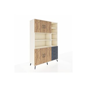 Hyperion Dolap 9 Raflı 4 Çekmeceli 4 Kapaklı 132x44x195 Aytaşı-çam/antrasit