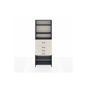 Arges Dolap 4 Raflı 4 Çekmeceli 88x30x243 Antrasit-aytaşı