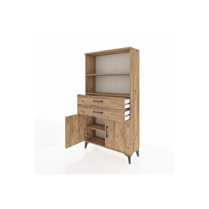 Arges Dolap 3 Raflı 2 Çekmeceli 2 Kapaklı 88x30x163 Çam-çam