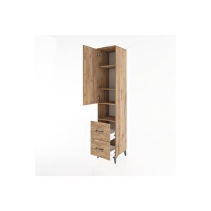 Hyperion Dolap 4 Raflı 2 Çekmeceli Tek Kapaklı 44x44x221 Çam-çam