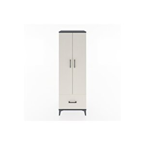 Hyperion Dolap 4 Raflı Tek Çekmeceli 2 Kapaklı 60x44x182 Antrasit-aytaşı