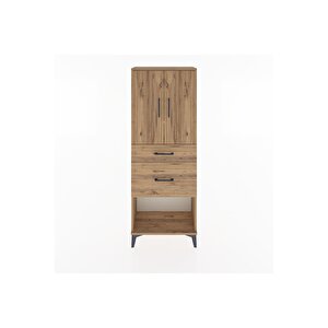 Arges Dolap 3 Raflı 2 Çekmeceli 2 Kapaklı 60x30x163 Çam-çam