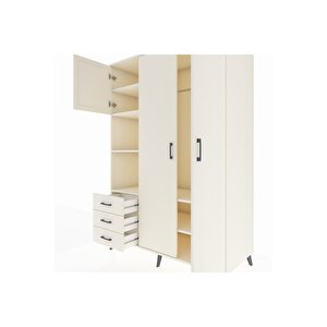 Kronos Dolap 6 Raflı 3 Çekmeceli Tek Askılı 132x59x195 Aytaşı-aytaşı/aytaşı