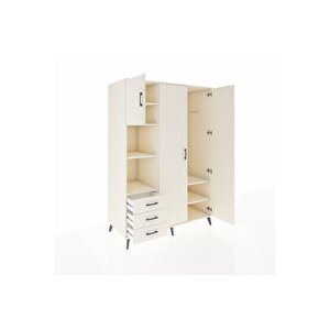 Kronos Dolap 6 Raflı 3 Çekmeceli Tek Askılı 132x59x195 Aytaşı-aytaşı/aytaşı