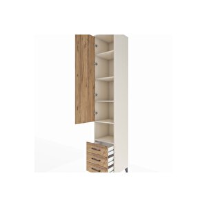 Hyperion Dolap 5 Raflı 3 Çekmeceli Tek Kapaklı 44x44x243 Aytaşı-çam