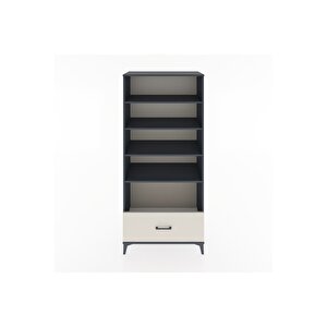 Hyperion Dolap 4 Raflı Tek Çekmeceli 88x44x195 Antrasit-aytaşı