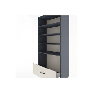 Hyperion Dolap 4 Raflı Tek Çekmeceli 88x44x195 Antrasit-aytaşı