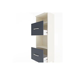 Arges Dolap 2 Raflı 2 Çekmeceli 44x30x134 Aytaşı-antrasit