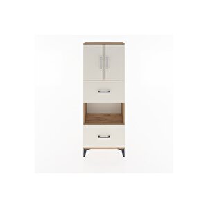 Arges Dolap 3 Raflı 2 Çekmeceli 2 Kapaklı 60x30x163 Çam-aytaşı
