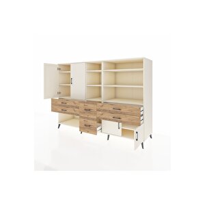 Kronos Dolap 10 Raflı 6 Çekmeceli 4 Kapaklı 220x59x163 Aytaşı-aytaşı/çam