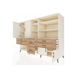 Kronos Dolap 10 Raflı 6 Çekmeceli 4 Kapaklı 220x59x163 Aytaşı-aytaşı/çam