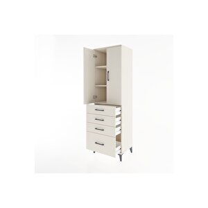 Hyperion Dolap 3 Raflı 4 Çekmeceli 2 Kapaklı 60x44x195 Aytaşı-aytaşı