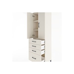 Hyperion Dolap 3 Raflı 4 Çekmeceli 2 Kapaklı 60x44x195 Aytaşı-aytaşı