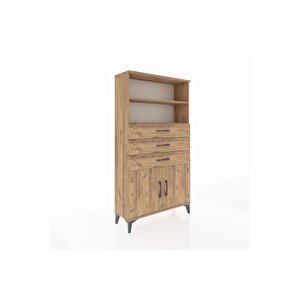Arges Dolap 3 Raflı 3 Çekmeceli 2 Kapaklı 88x30x163 Çam-çam