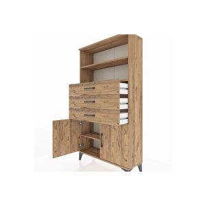 Arges Dolap 3 Raflı 3 Çekmeceli 2 Kapaklı 88x30x163 Çam-çam