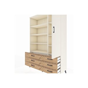 Hyperion Dolap 8 Raflı 6 Çekmeceli Tek Kapaklı  132x44x195 Aytaşı-aytaşı/çam