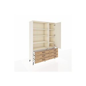 Hyperion Dolap 8 Raflı 6 Çekmeceli Tek Kapaklı  132x44x195 Aytaşı-aytaşı/çam