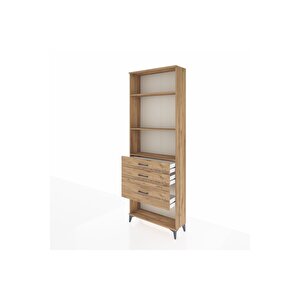 Arges Dolap 3 Raflı 3 Çekmeceli 88x30x243 Çam-çam