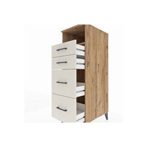 Kronos Dolap Tek Raflı 4 Çekmeceli 44x59x134 Çam-aytaşı