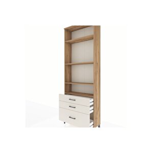 Arges Dolap 4 Raflı 3 Çekmeceli 88x30x243 Çam-aytaşı