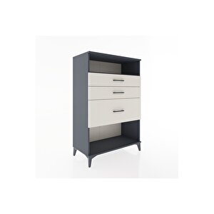 Hyperion Dolap Tek Raflı 3 Çekmeceli 88x44x134 Antrasit-aytaşı