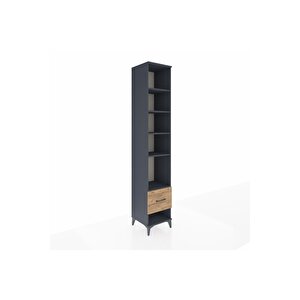Hyperion Dolap 5 Raflı Tek Çekmeceli 44x44x243 Antrasit-çam