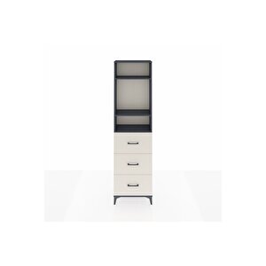 Arges Dolap 3 Raflı 3 Çekmeceli 60x30x221 Antrasit-aytaşı